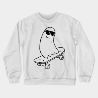 Cool Ghost on Skateboard Funny Skateboarding Gift Crewneck Sweatshirt